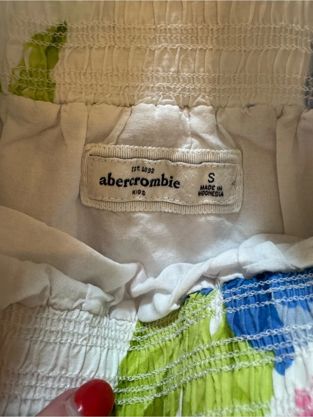 Abercrombie & Fitch White Skirt with Blue, Green & Pink Floral Print